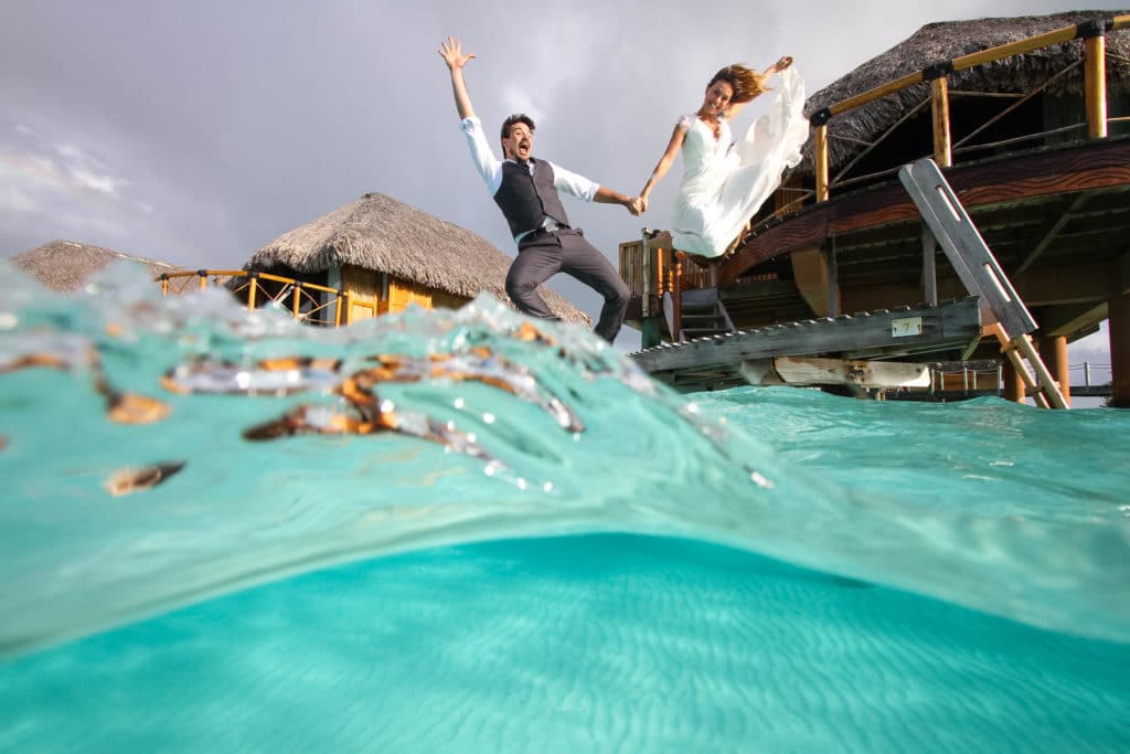 Trash the dress in Bora Bora