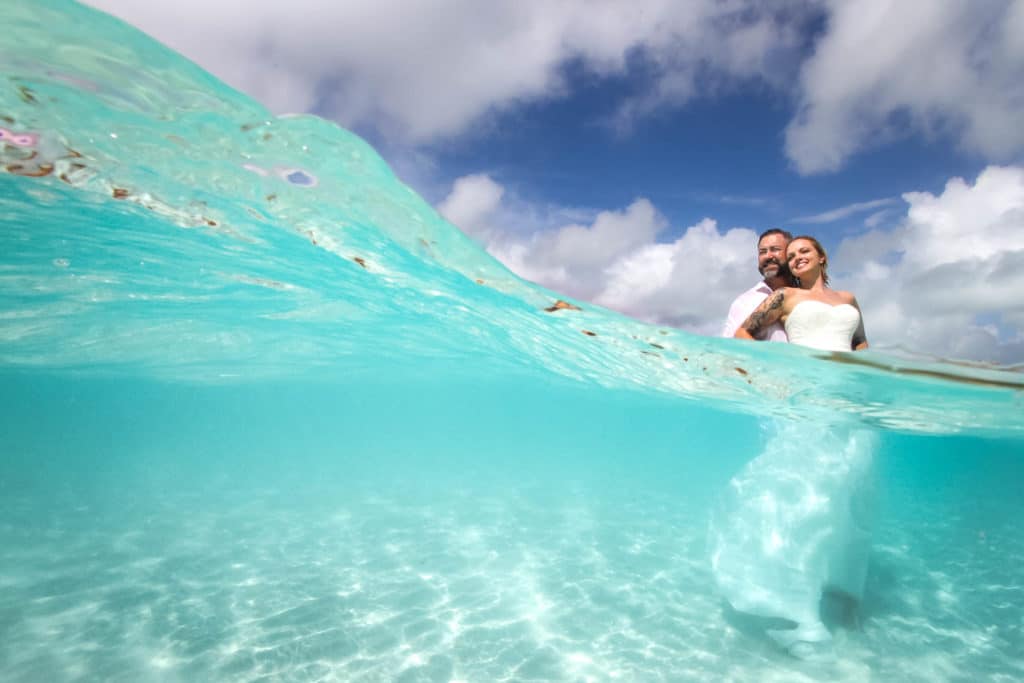 over-under water photography in bora Bora