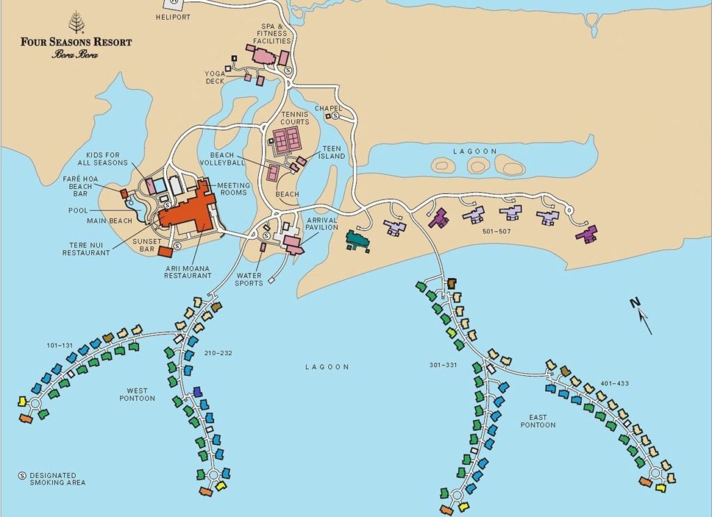 Four Seasons resort Bora Bora Map