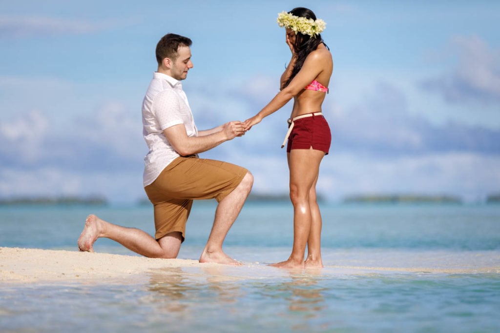Michelle Khare proposal in Bora Bora at Four Seasons Resort