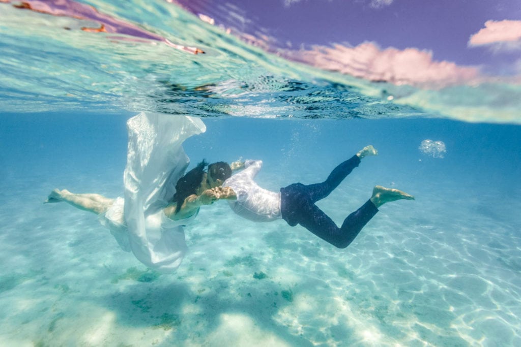 Jenny & David, Water Elopment at Intercontinental Thalasso Bora Bora